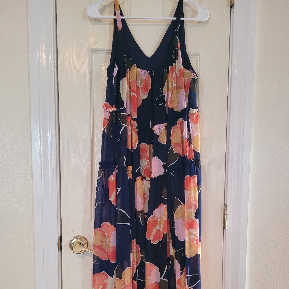 Floral Maxi Dress with V-Neck